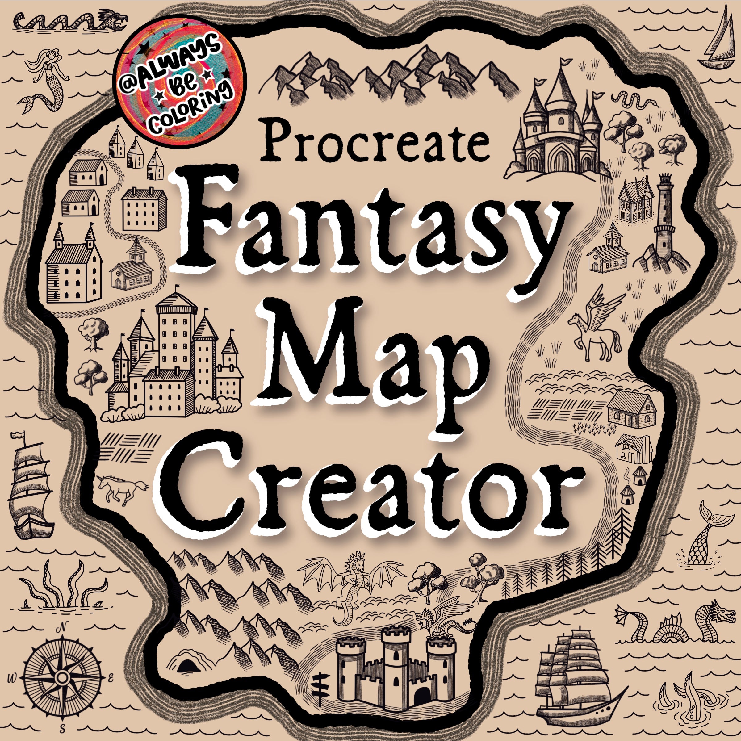 Deviantart Map Creators Procreate Fantasy Map Creator Brush Bundle