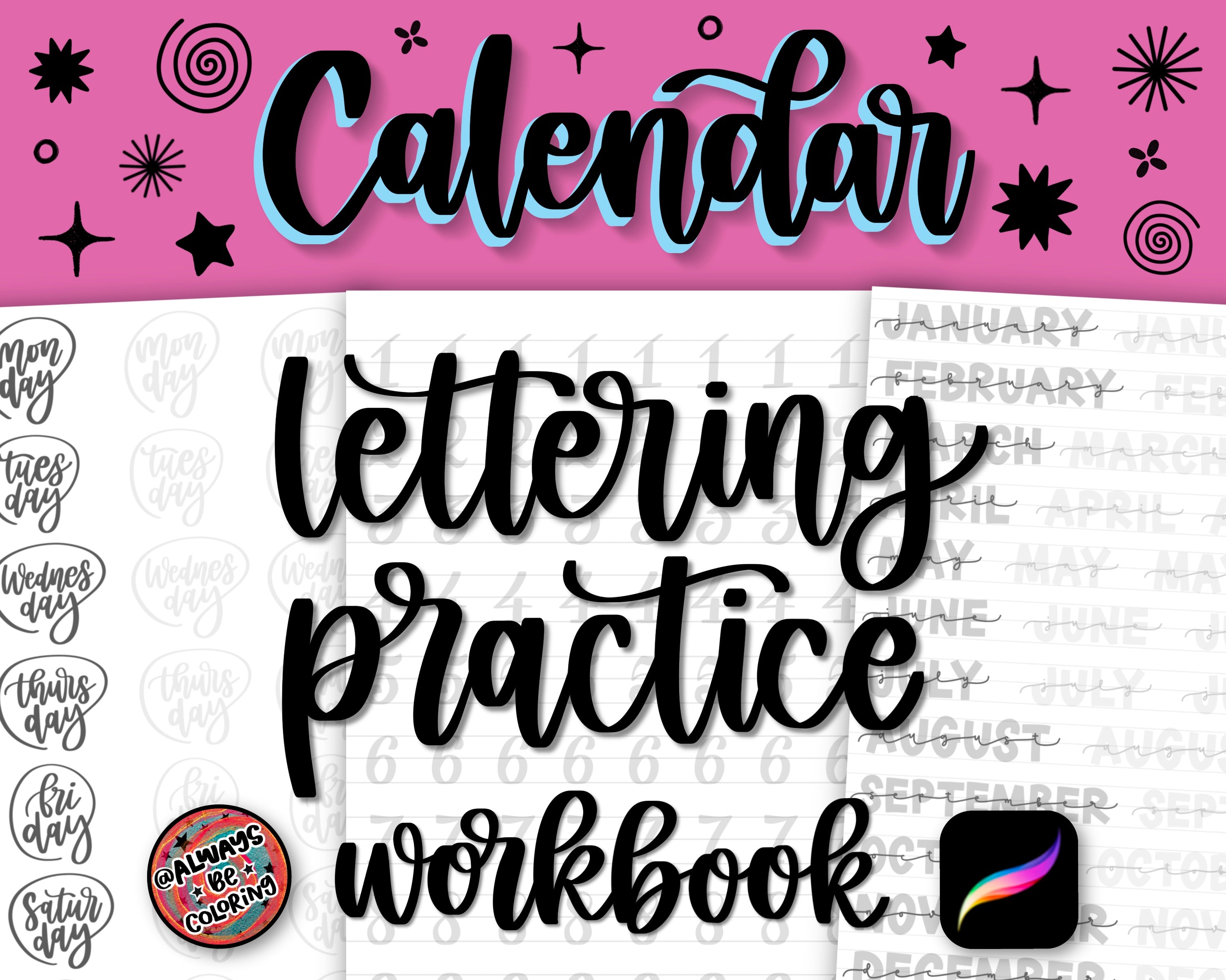 Swearing In Lettering Swear-y Affirmations Lettering Practice Workbook