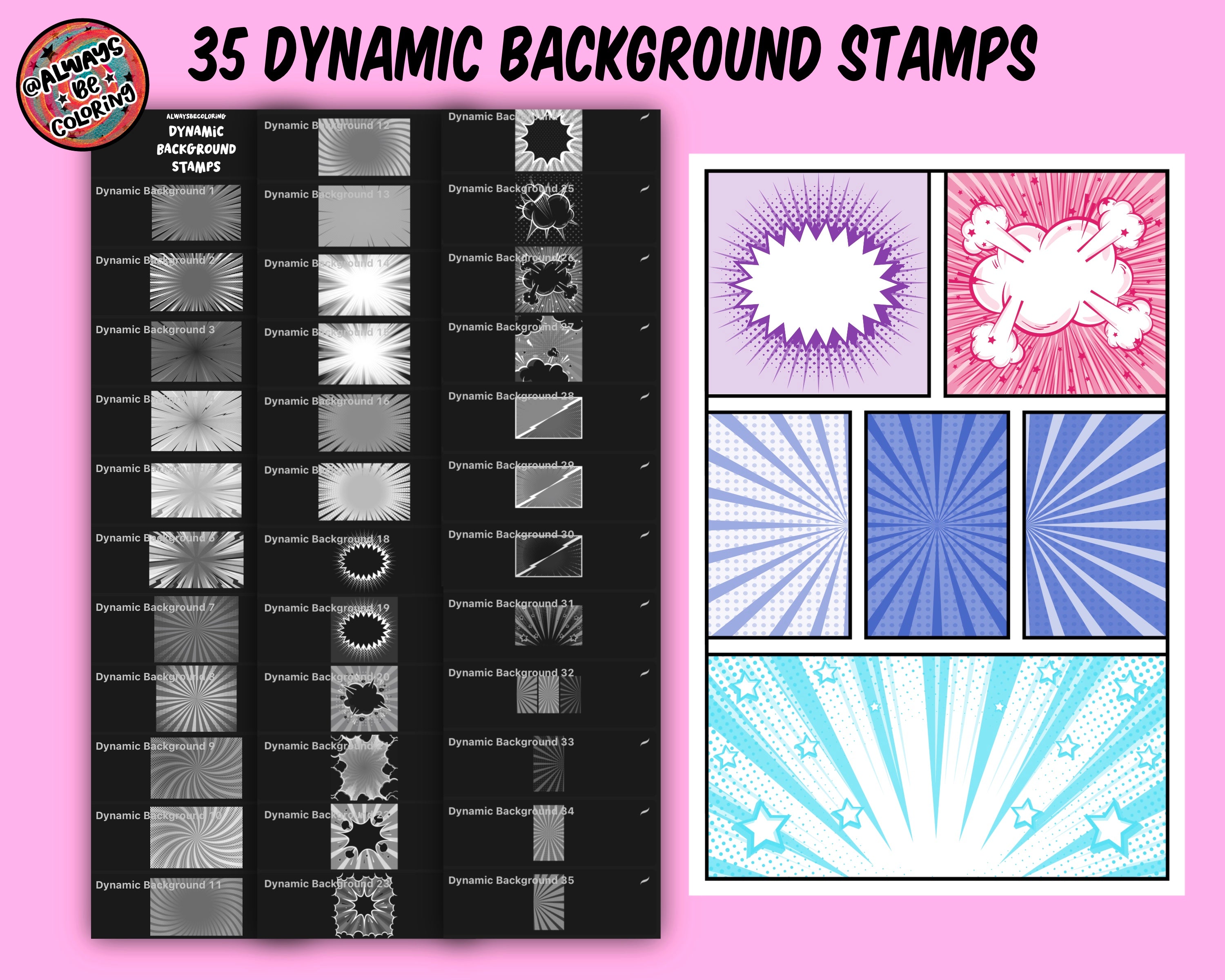 Procreate Comic Book Storyboard Layout Set