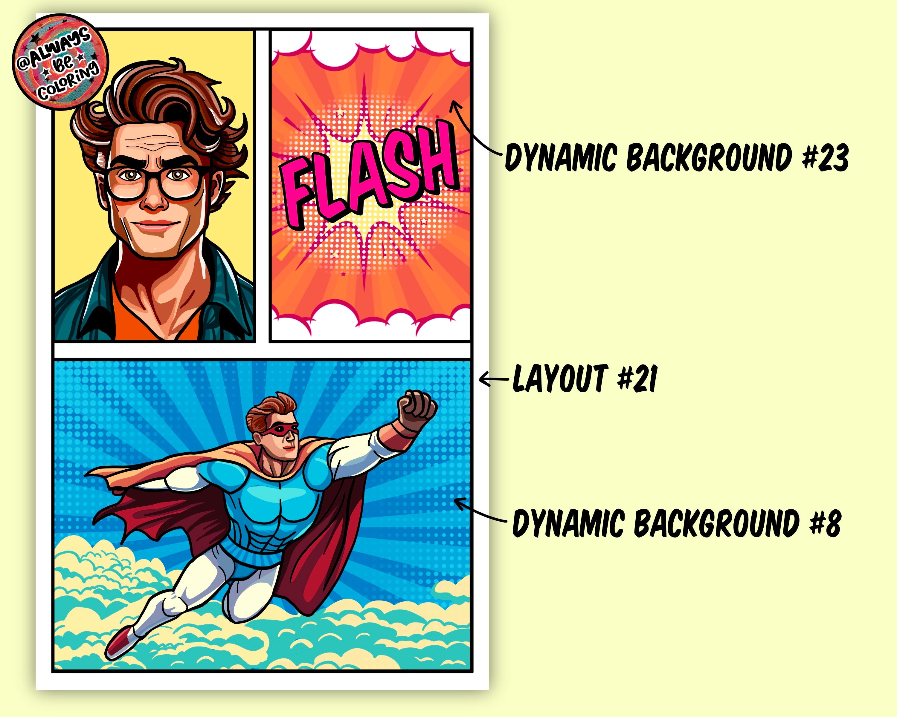 Procreate Comic Book Storyboard Layout Set