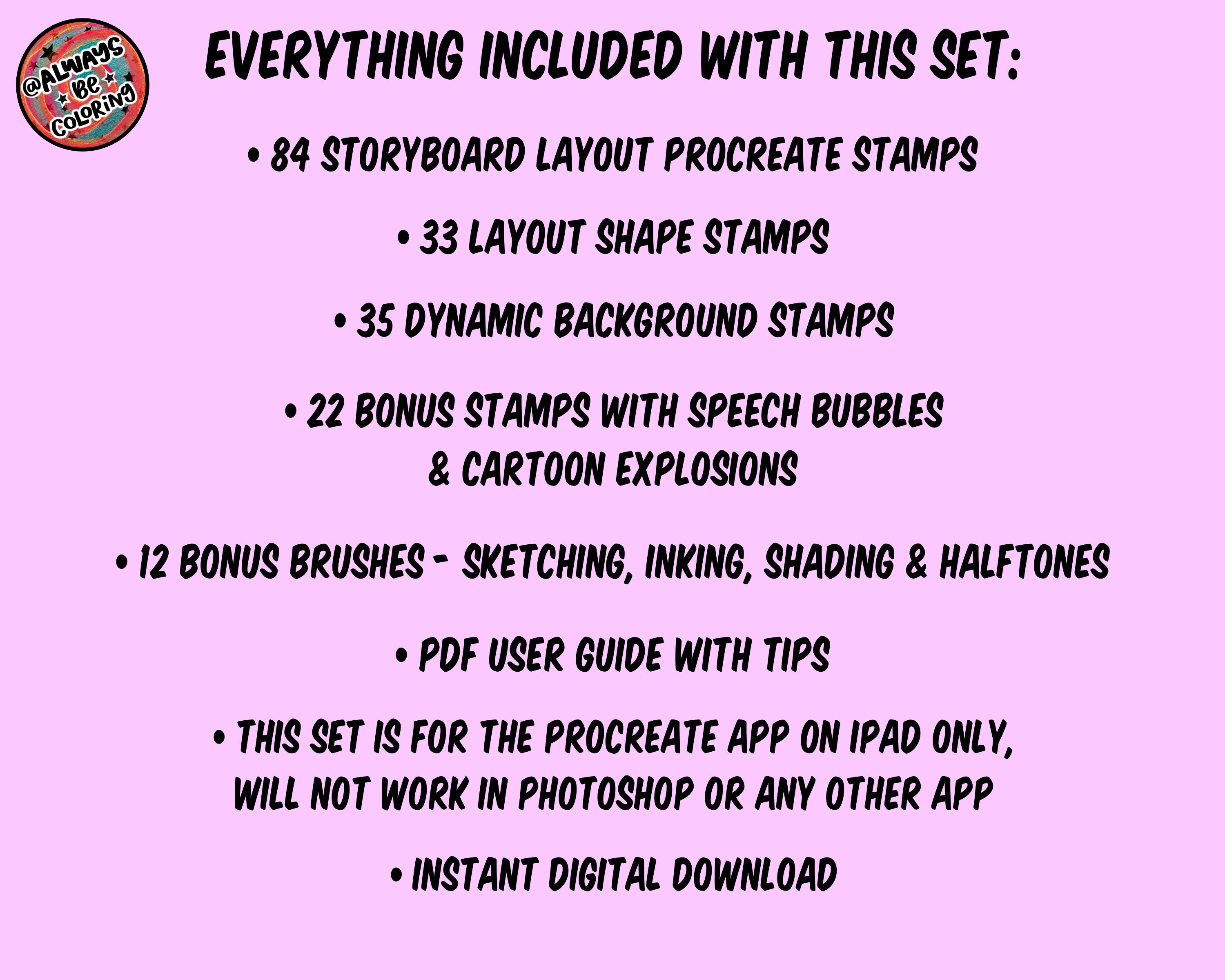 Procreate Comic Book Storyboard Layout Set
