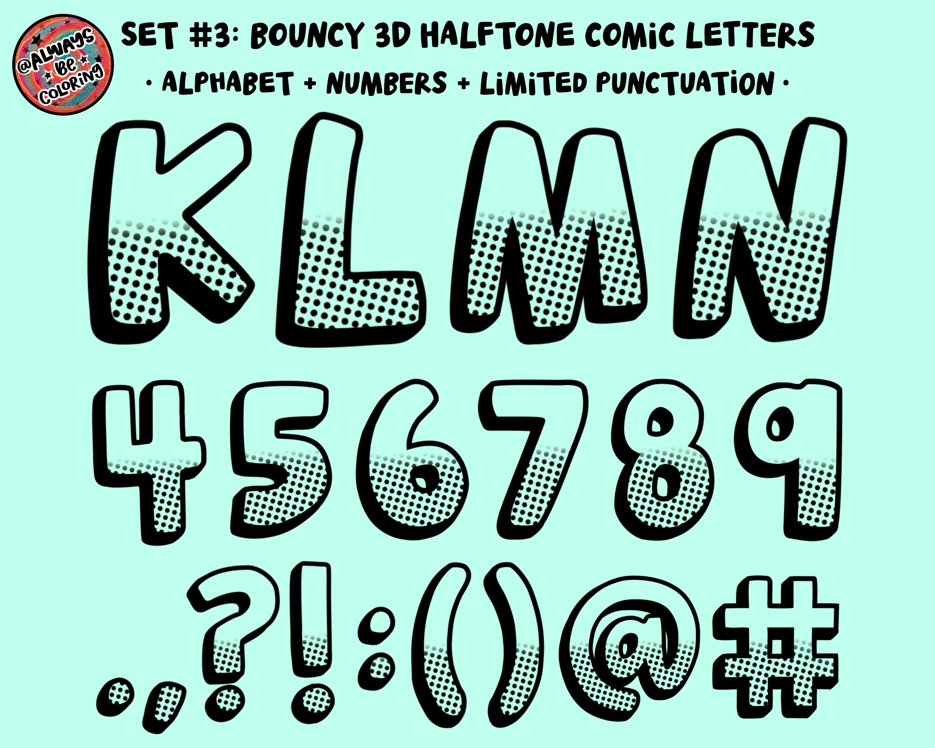 Procreate Comic Letters Stamp & Brush Set