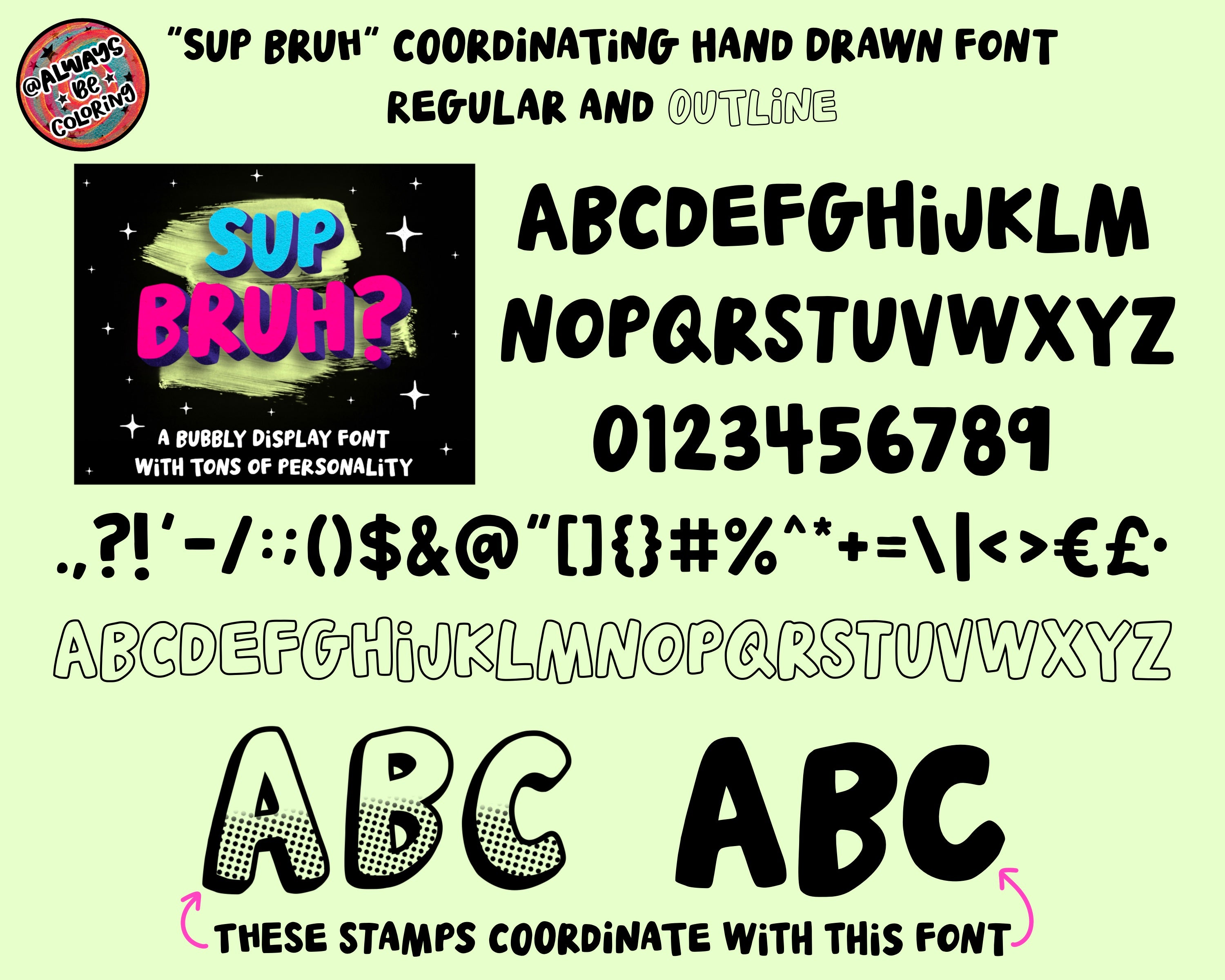 Procreate Comic Letters Stamp & Brush Set