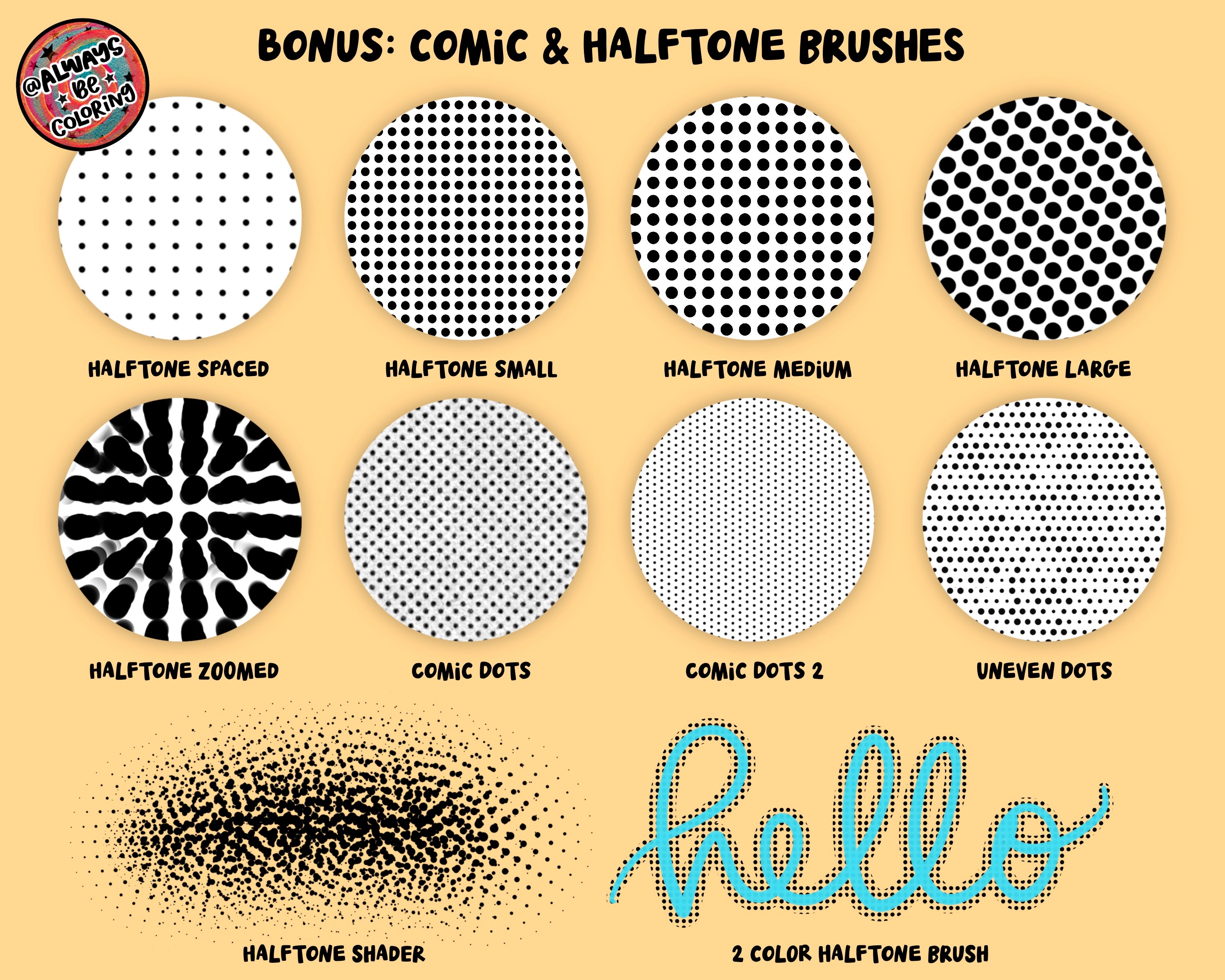 Procreate Comic Letters Stamp & Brush Set