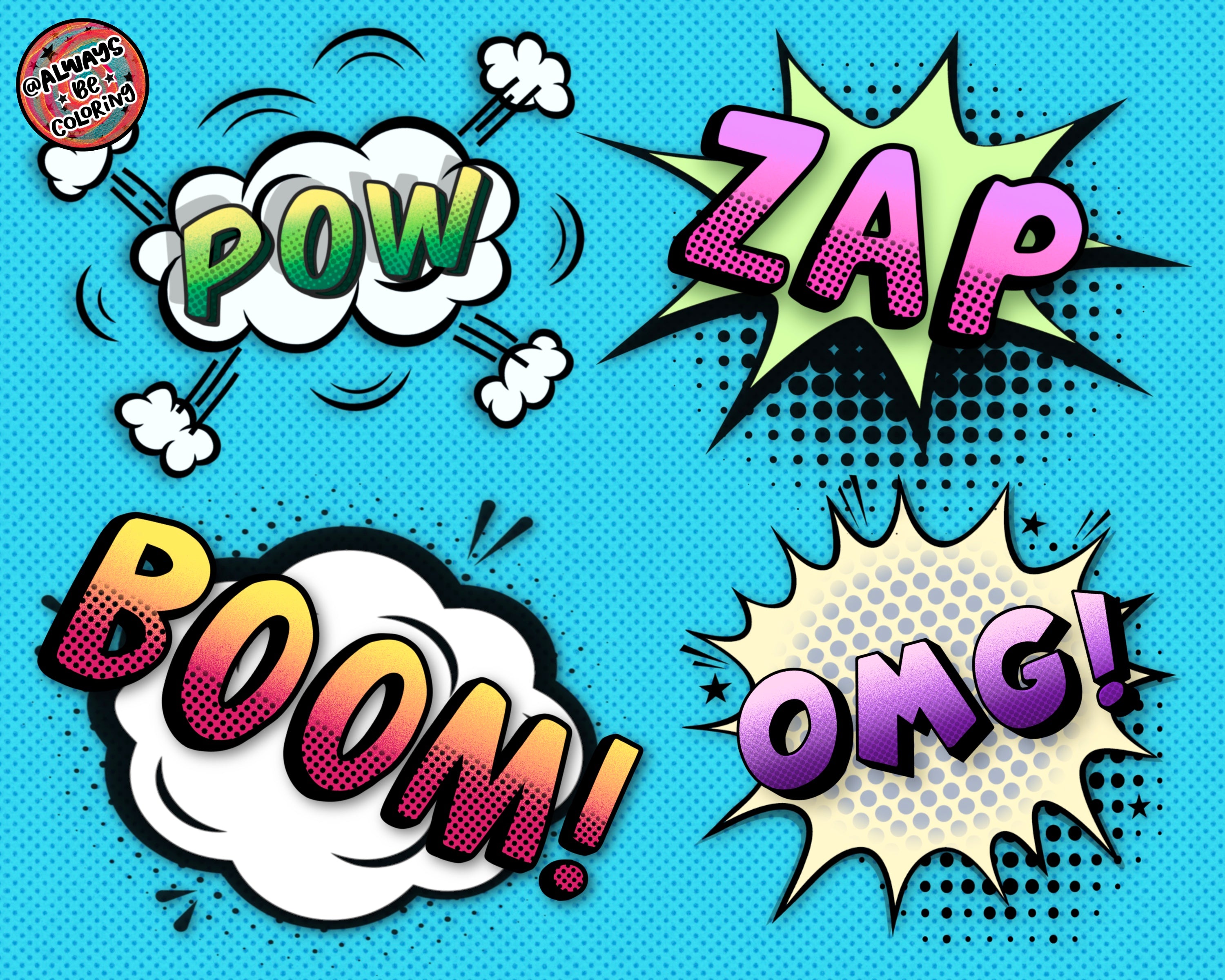 Procreate Comic Letters Stamp & Brush Set