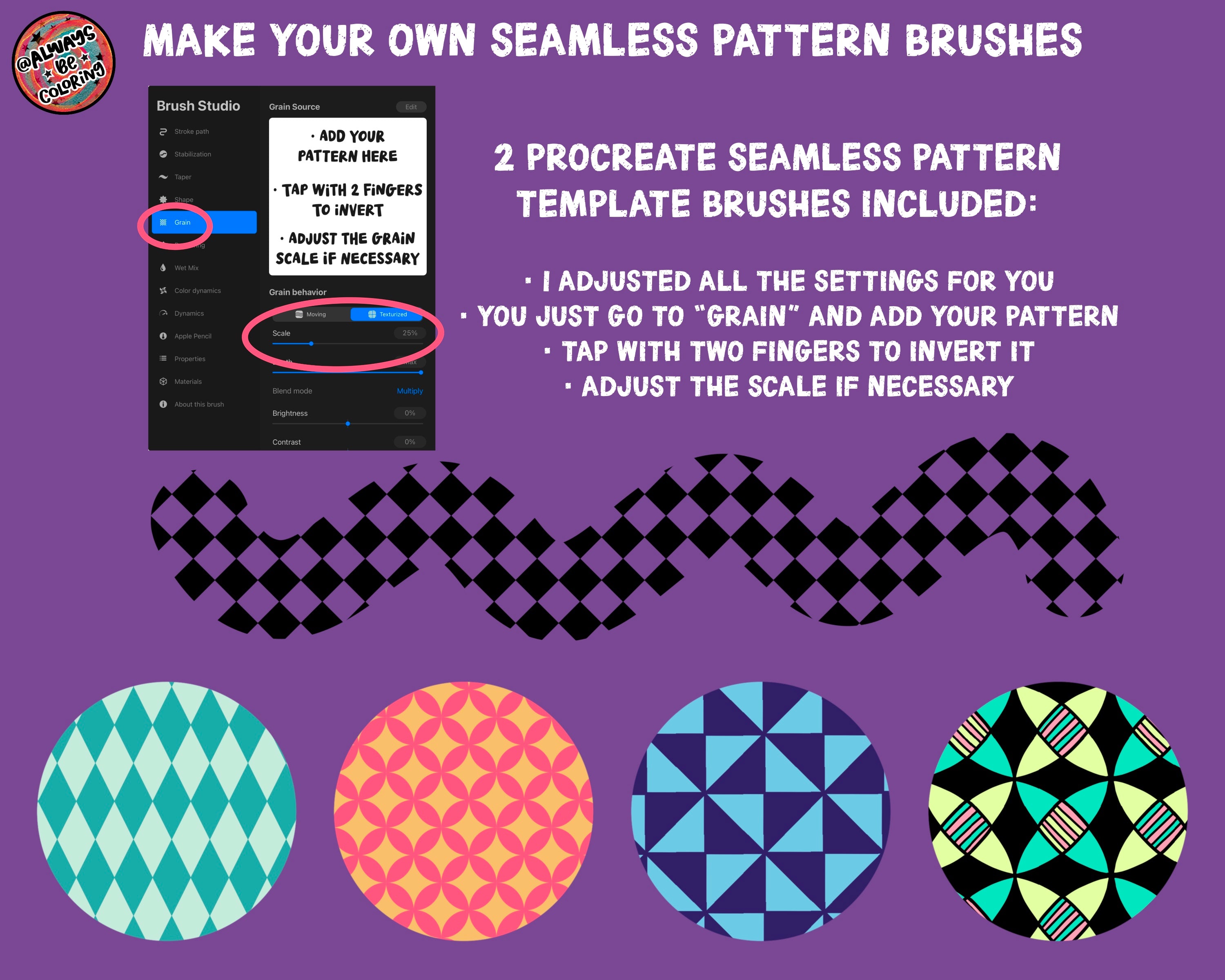 Procreate Seamless Pattern Creator Kit
