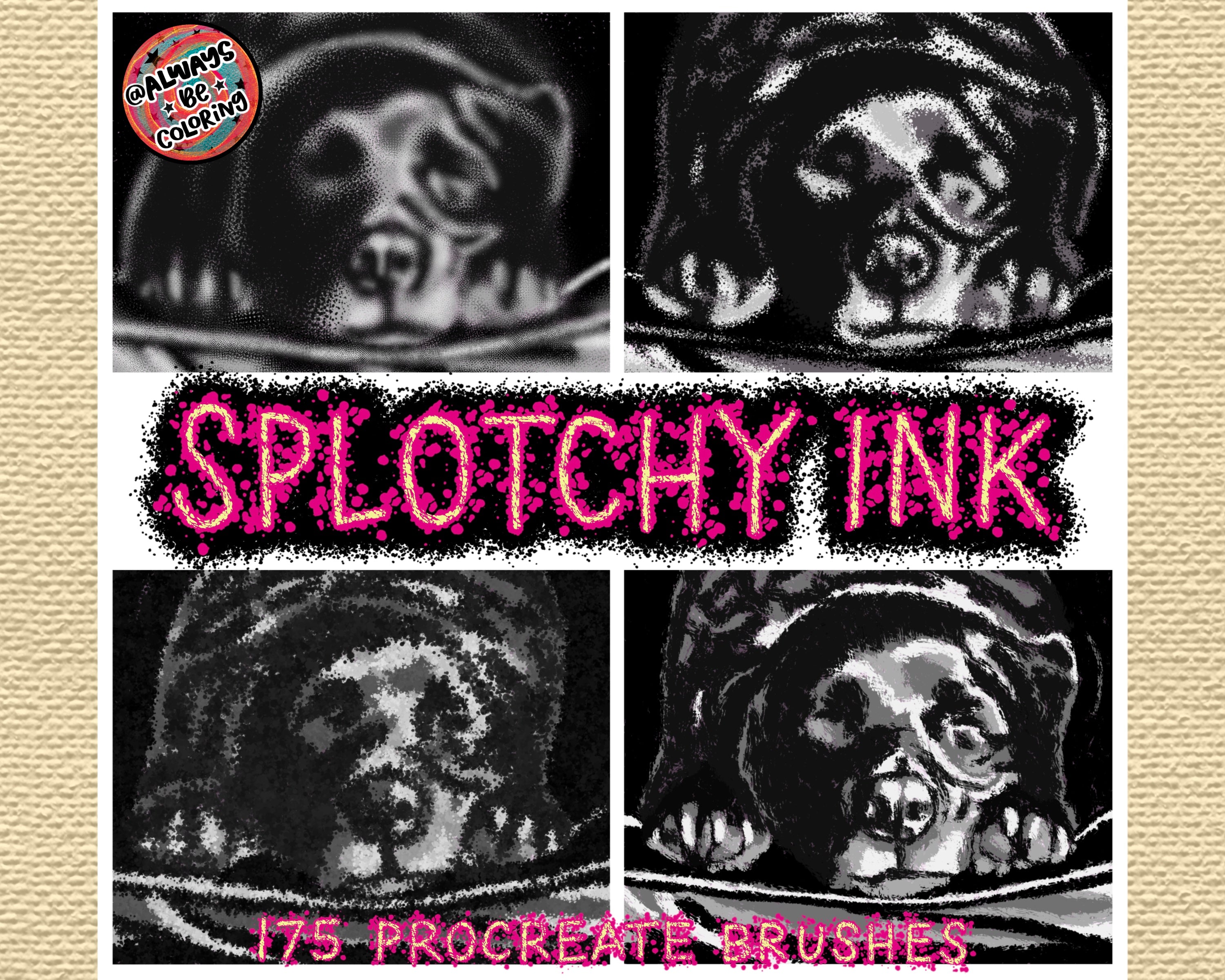 Procreate Splotchy Ink Lettering & Illustration Brush Set