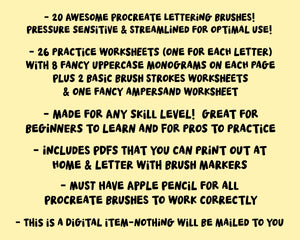 Fancy Monogram Lettering Practice Workbook