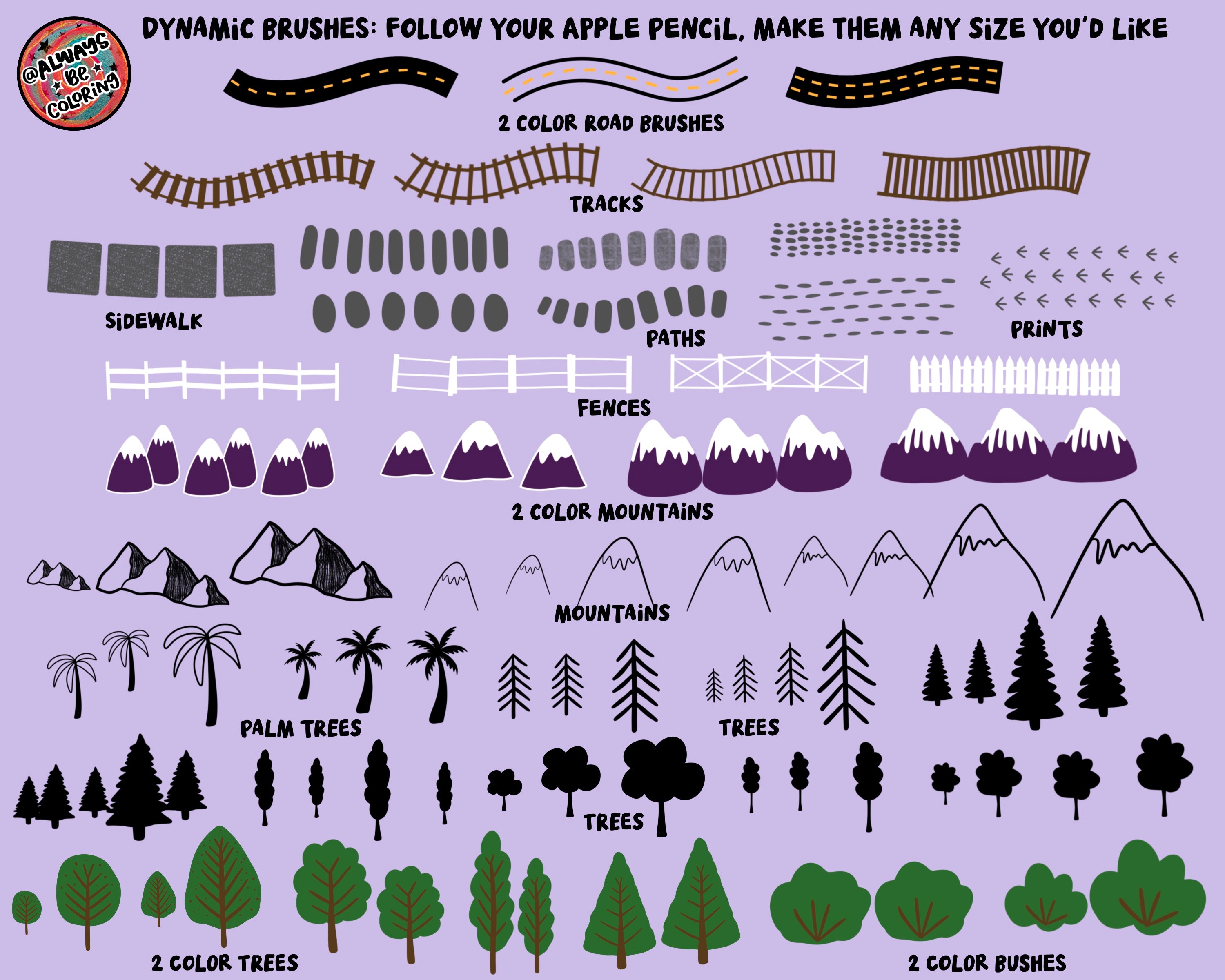 Procreate Map Maker Brush Bundle