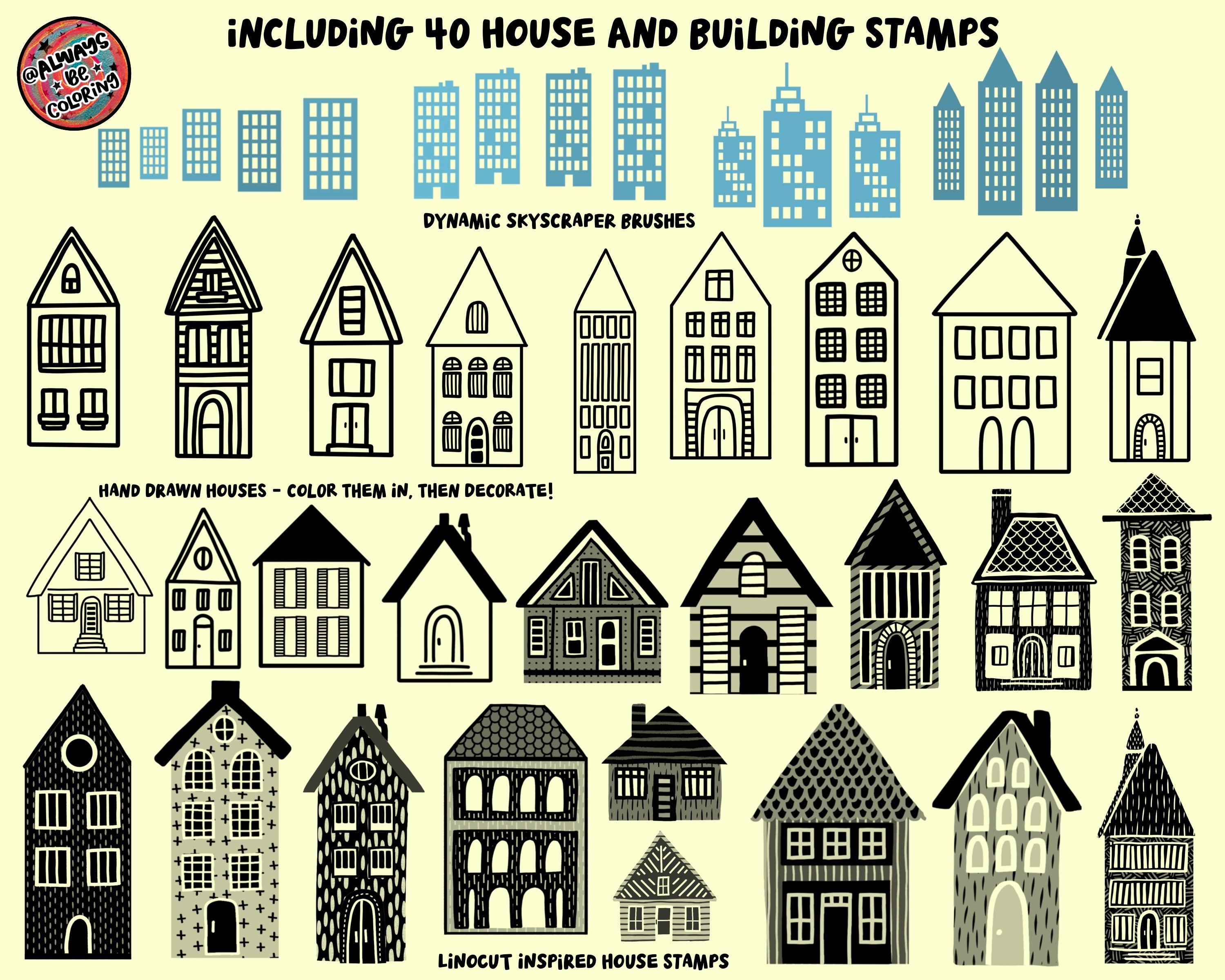 Procreate Map. House Procreate Map Maker Brush Bundle
