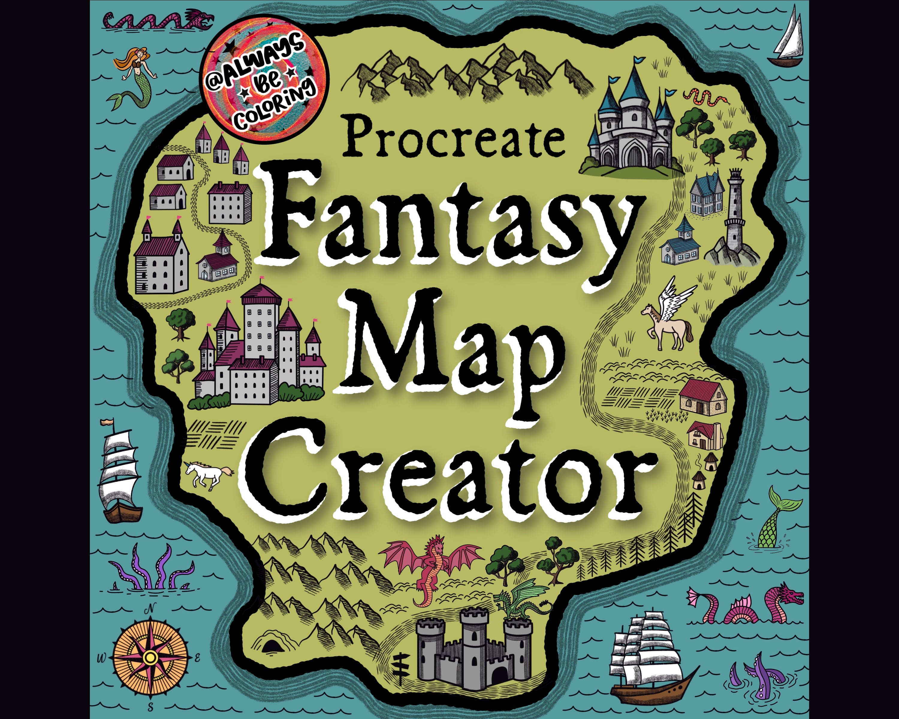 Procreate Fantasy Map Creator Brush Bundle