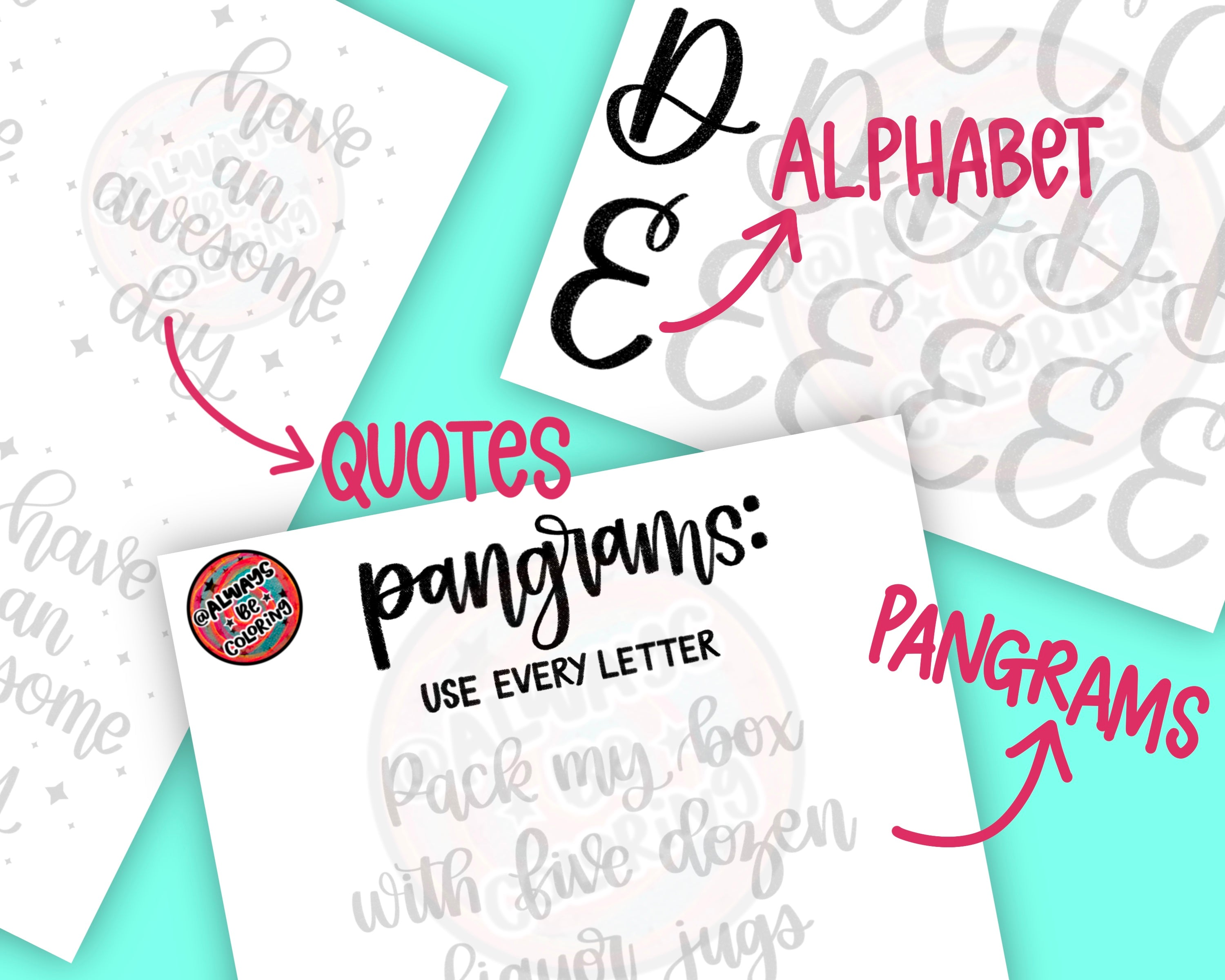 Lettering Practice Workbook Bundle