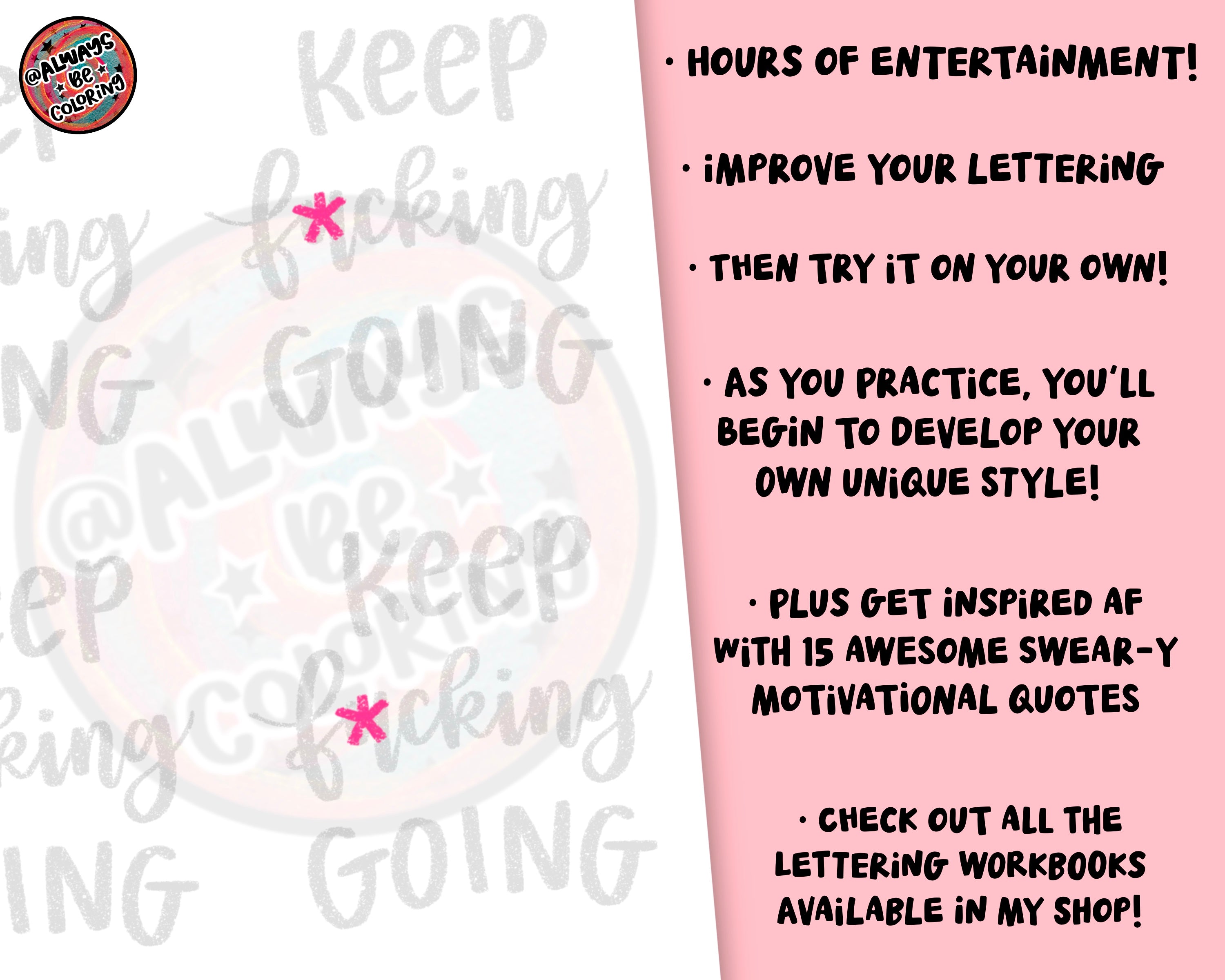 Swearing In Lettering Swear-y Affirmations Lettering Practice Workbook